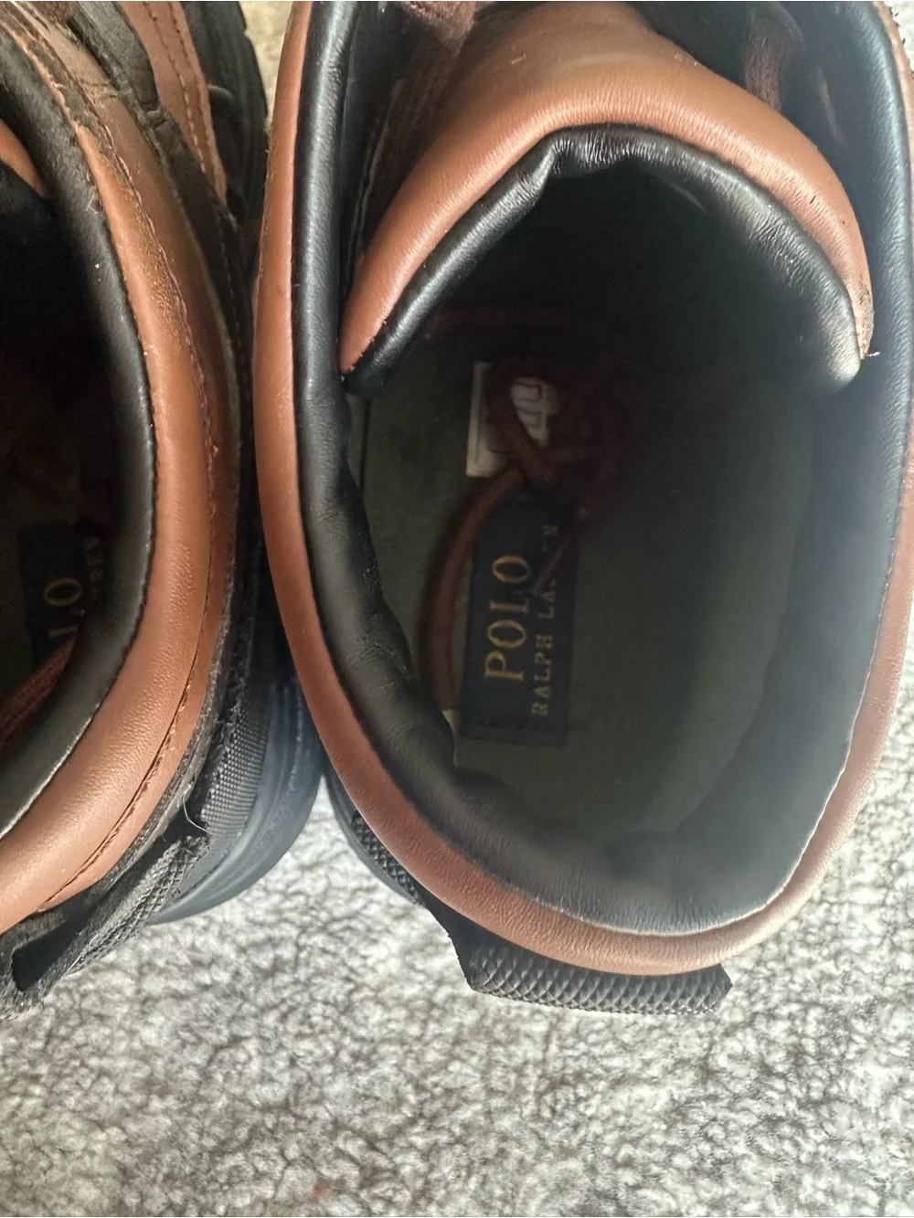 Ralph Lauren Two-Tone Brown and Black Leather Boots